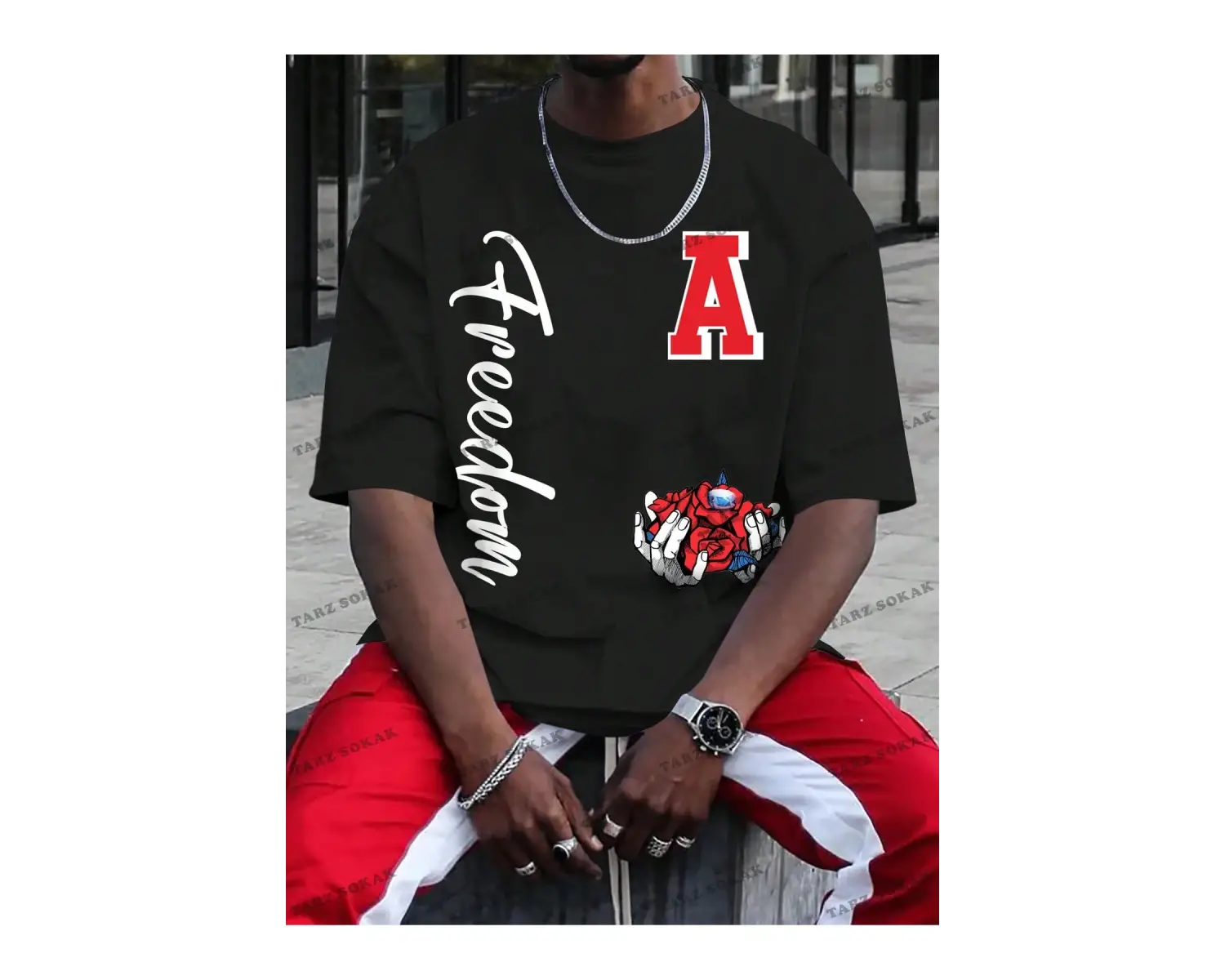 KOD Trend Sporsity Erkek Mektup Grafikli Tişört