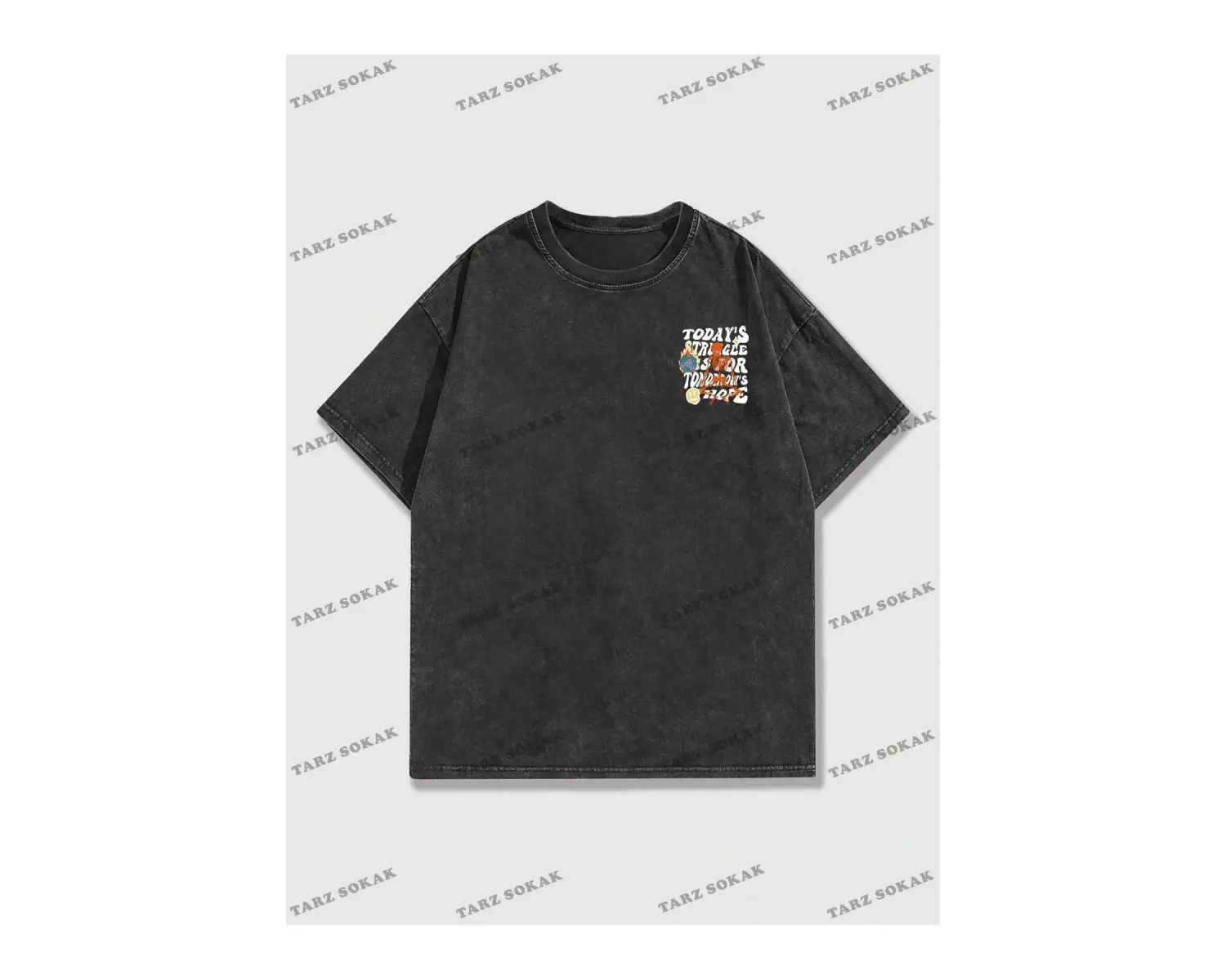 KOD Trend Street Life Erkek Grafik Baskı Yuvarlak Yaka Kısa Kollu Tişört