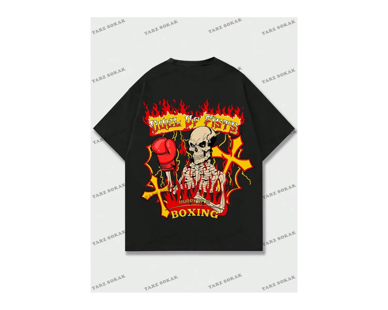 KOD Trend Street Life Erkek Kafatası ve Harf Grafikli Tişört