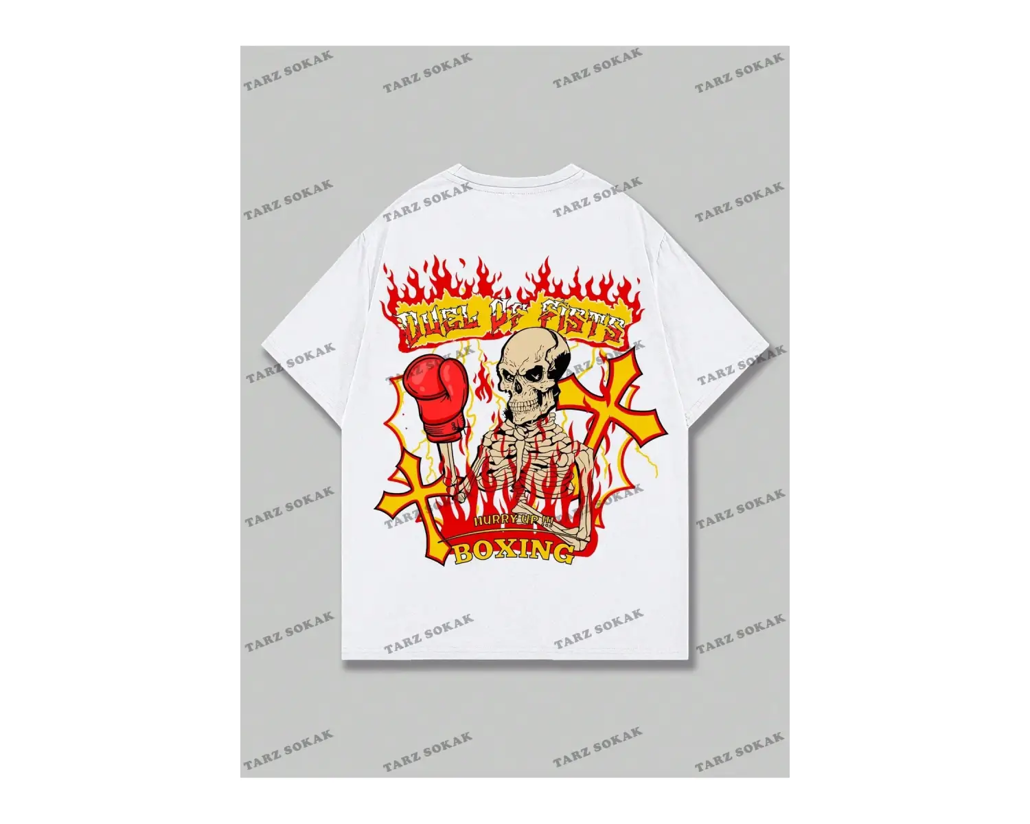 KOD Trend Street Life Erkek Kafatası ve Harf Grafikli Tişört