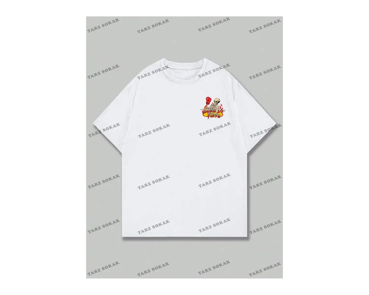 KOD Trend Street Life Erkek Kafatası ve Harf Grafikli Tişört