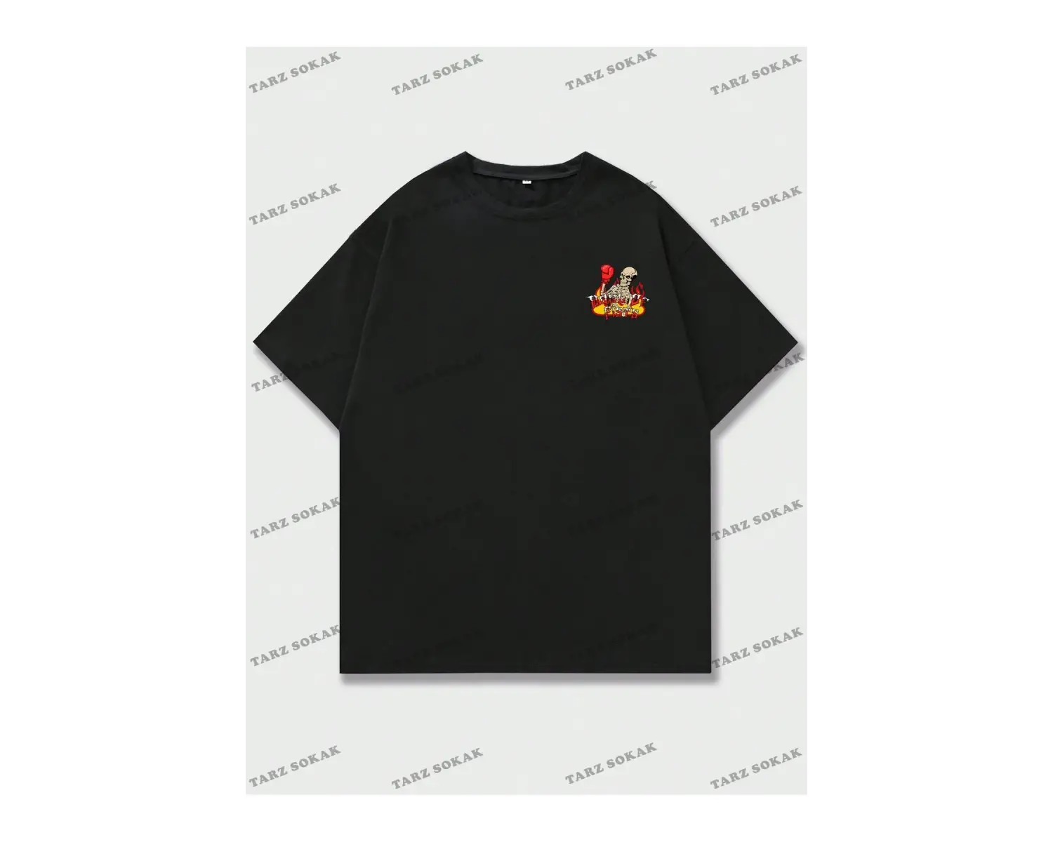 KOD Trend Street Life Erkek Kafatası ve Harf Grafikli Tişört