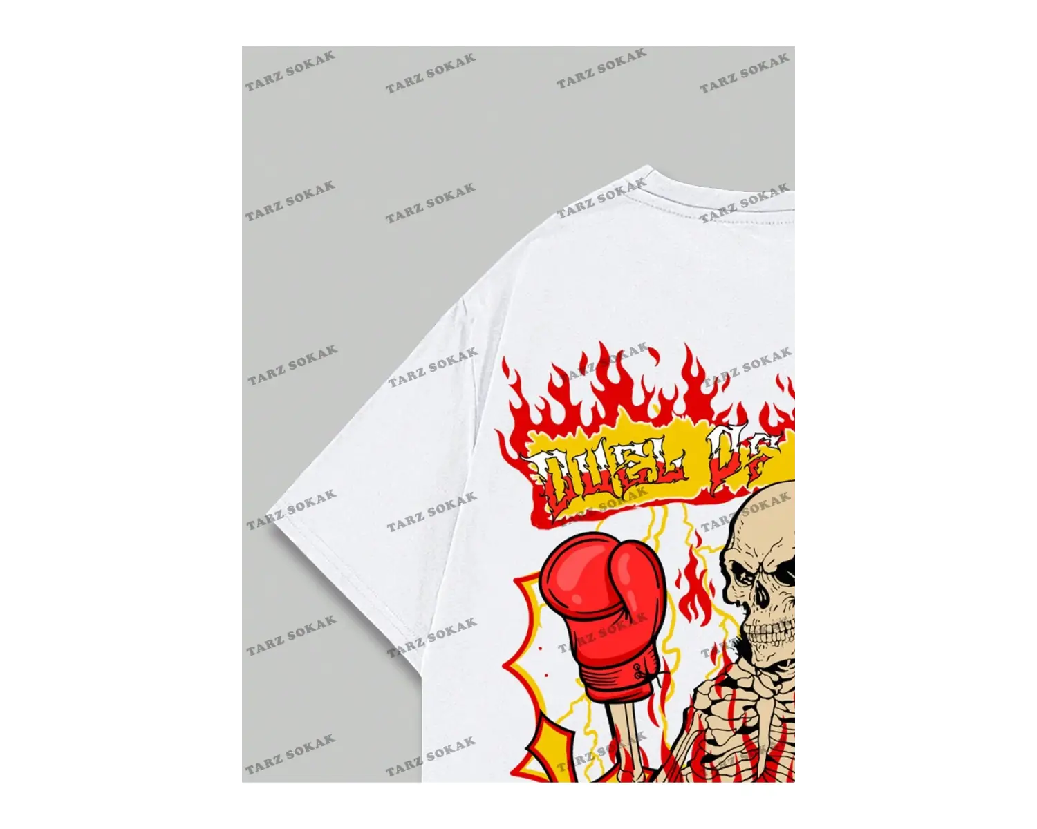 KOD Trend Street Life Erkek Kafatası ve Harf Grafikli Tişört