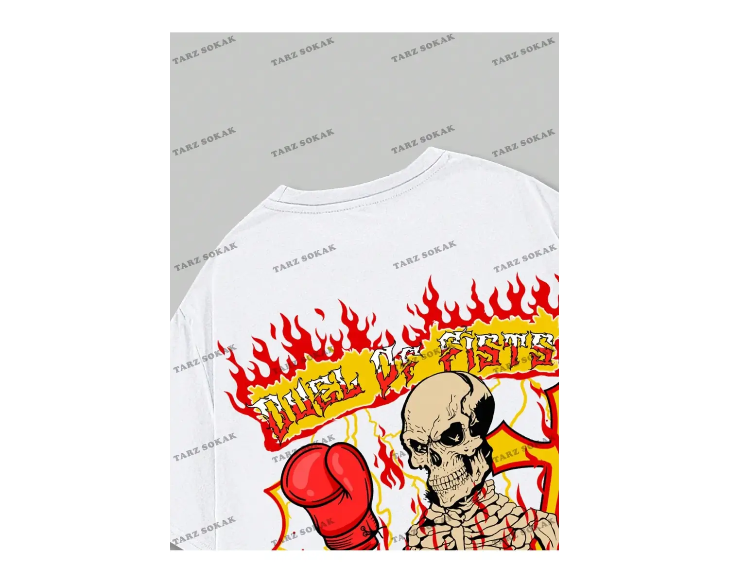 KOD Trend Street Life Erkek Kafatası ve Harf Grafikli Tişört