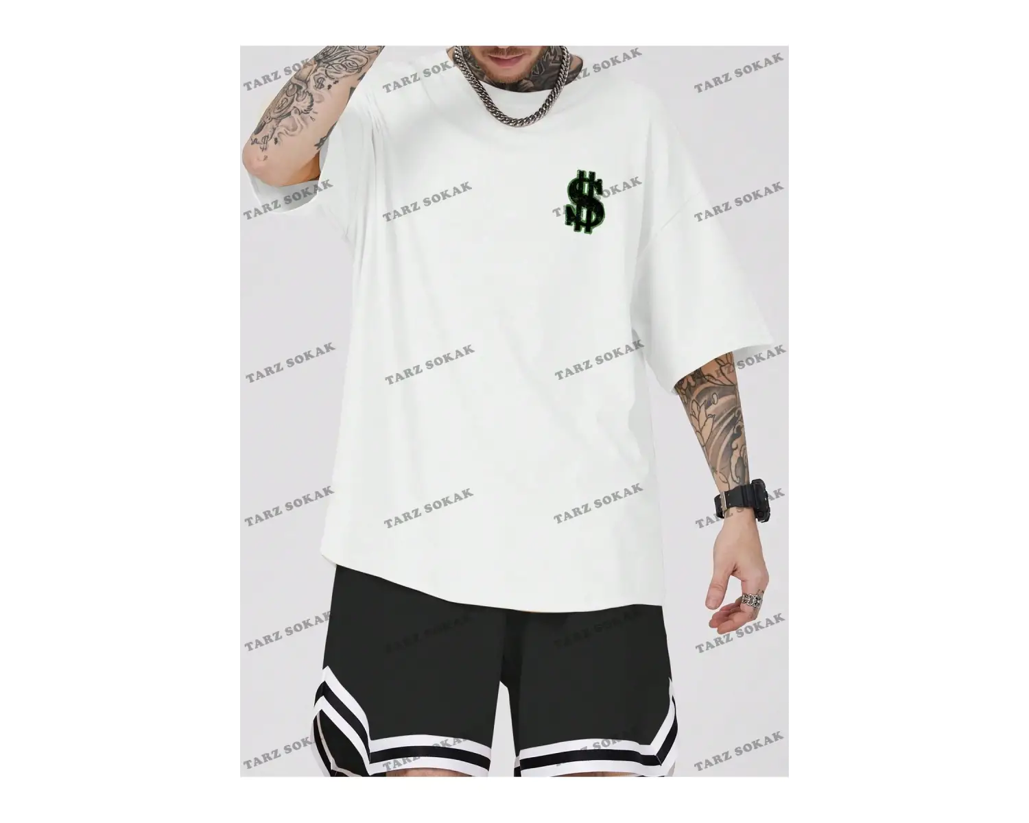 KOD Trend Street Life Erkek Karikatür ve Mektup Grafikli Tişört