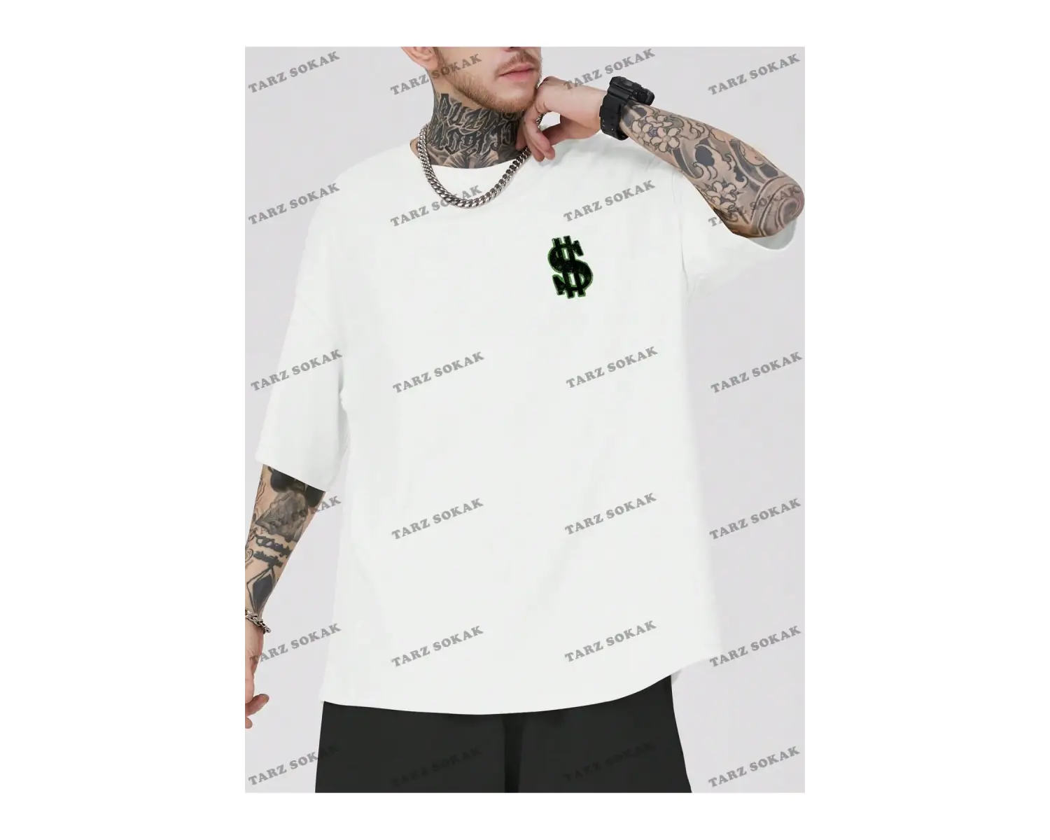 KOD Trend Street Life Erkek Karikatür ve Mektup Grafikli Tişört