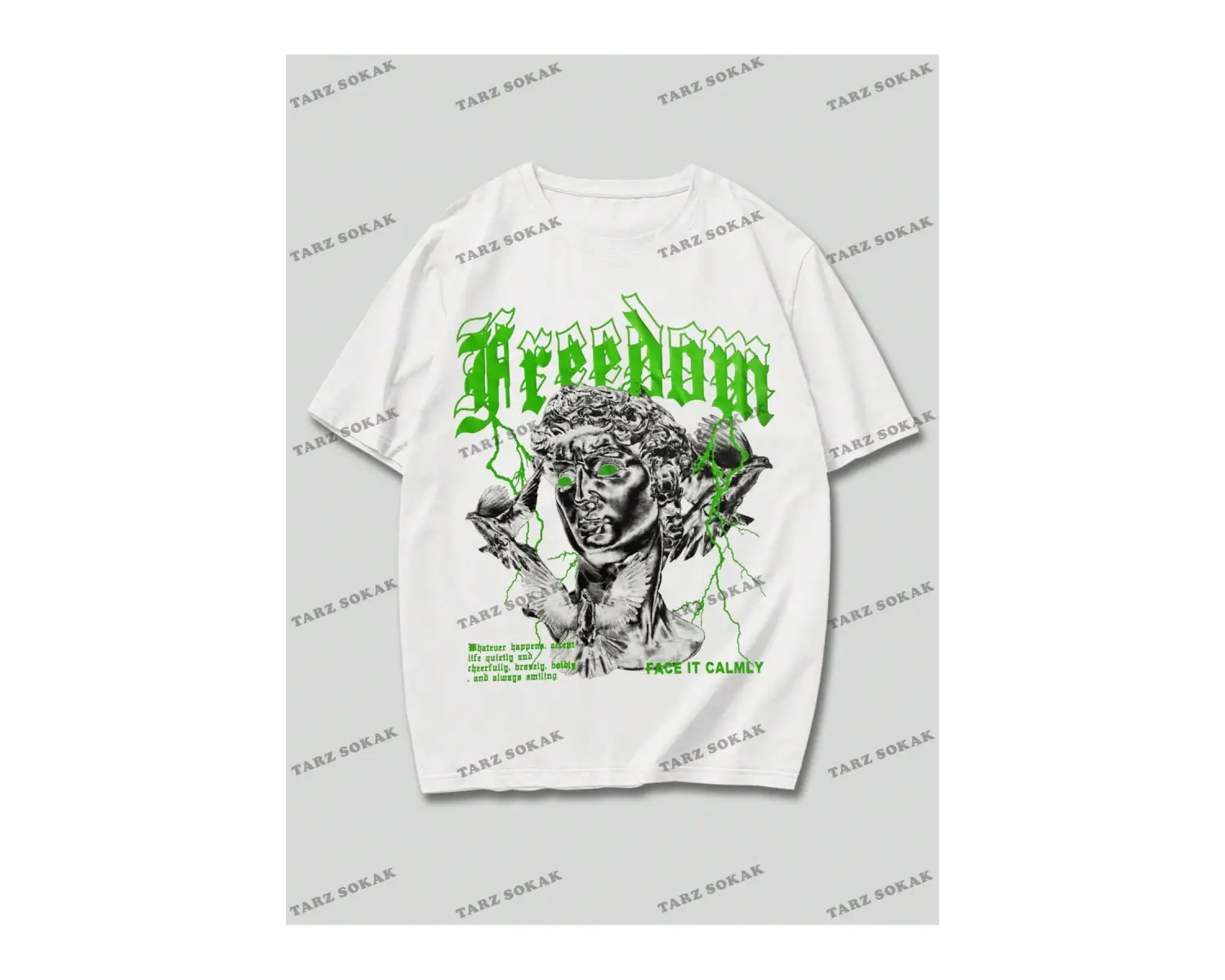 KOD Trend Street Life Erkek Pamuk Figürlü ve Sloganlı Grafik Tişört