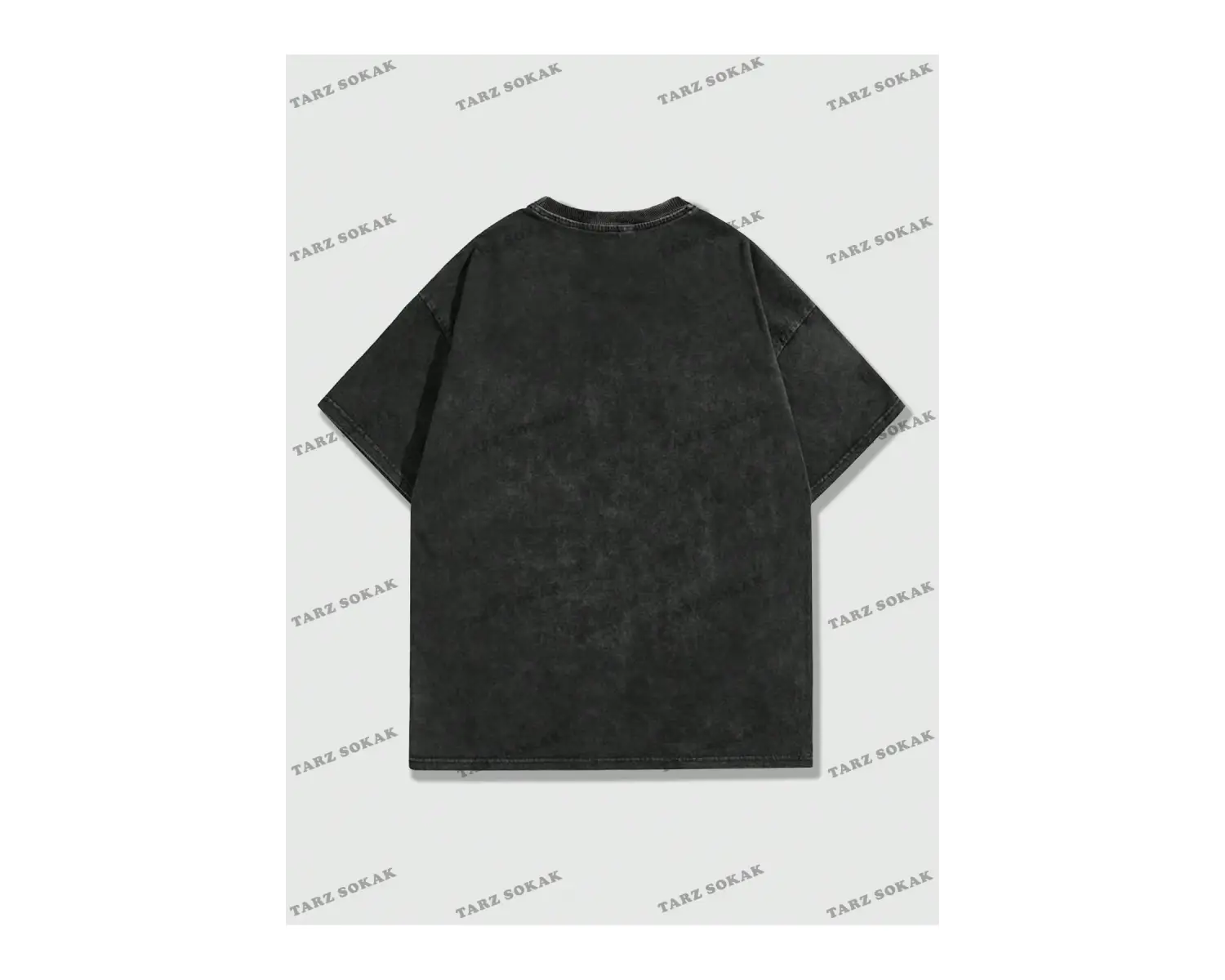 KOD Trend Street Life Erkek Slogan ve İskelet Baskı Damla Omuz Tişört