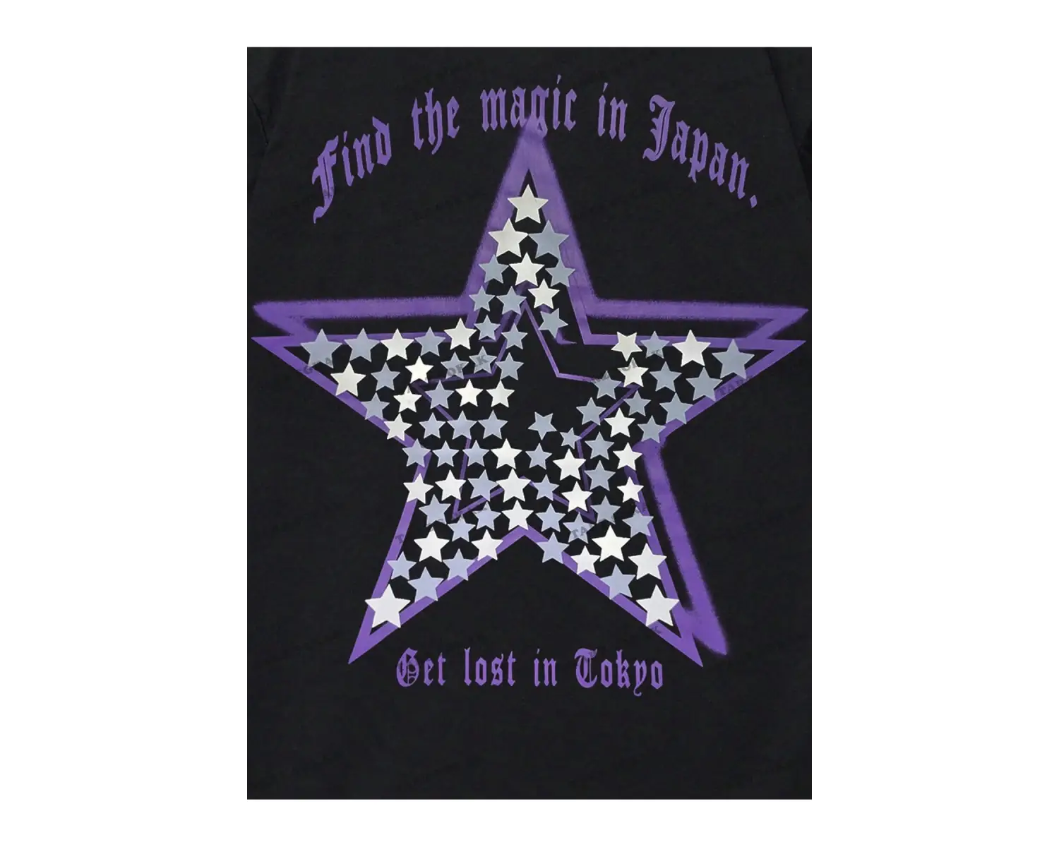 KOD Trend Street Life Erkek Slogan ve Yıldız Baskılı Damla Omuz Tişört