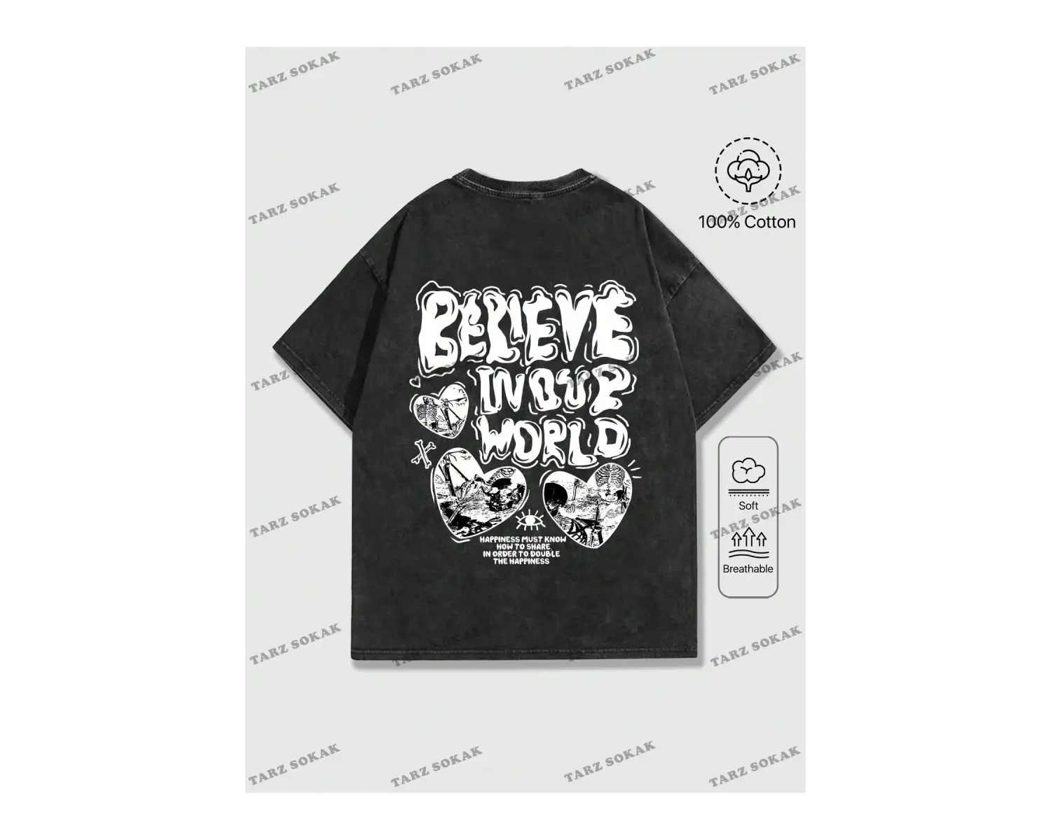 KOD Trend Street Life Erkek Sloganlı Grafik Tişört