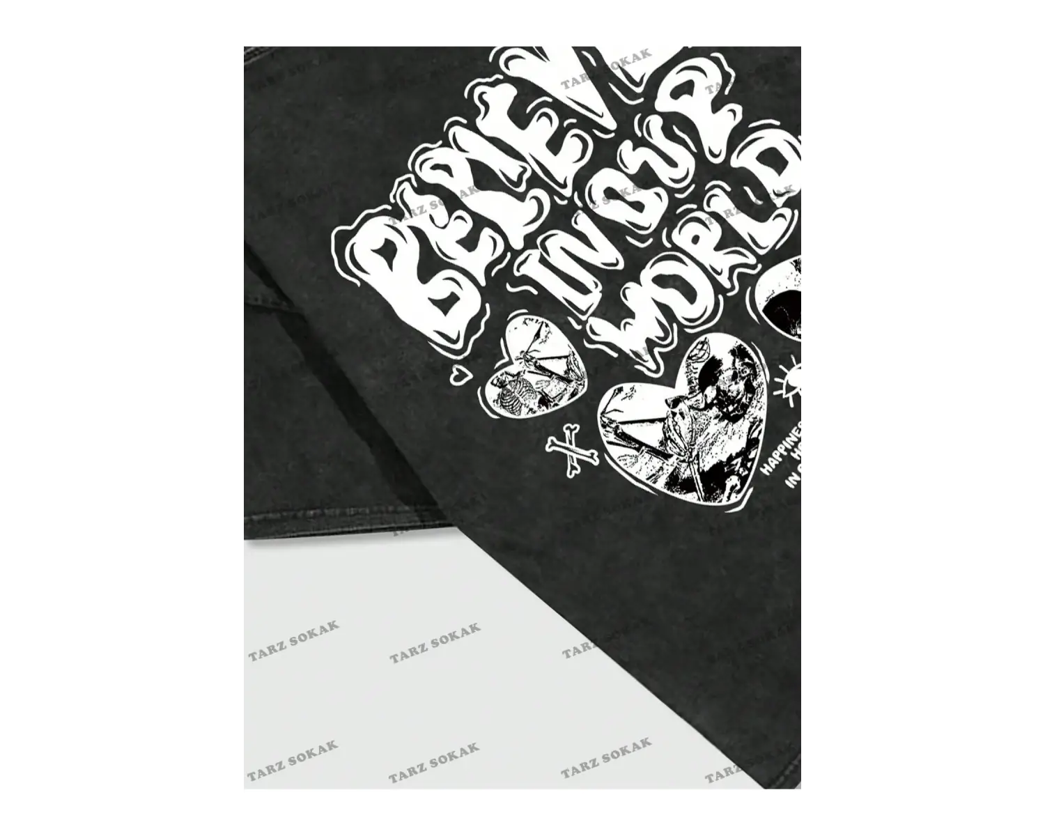 KOD Trend Street Life Erkek Sloganlı Grafik Tişört