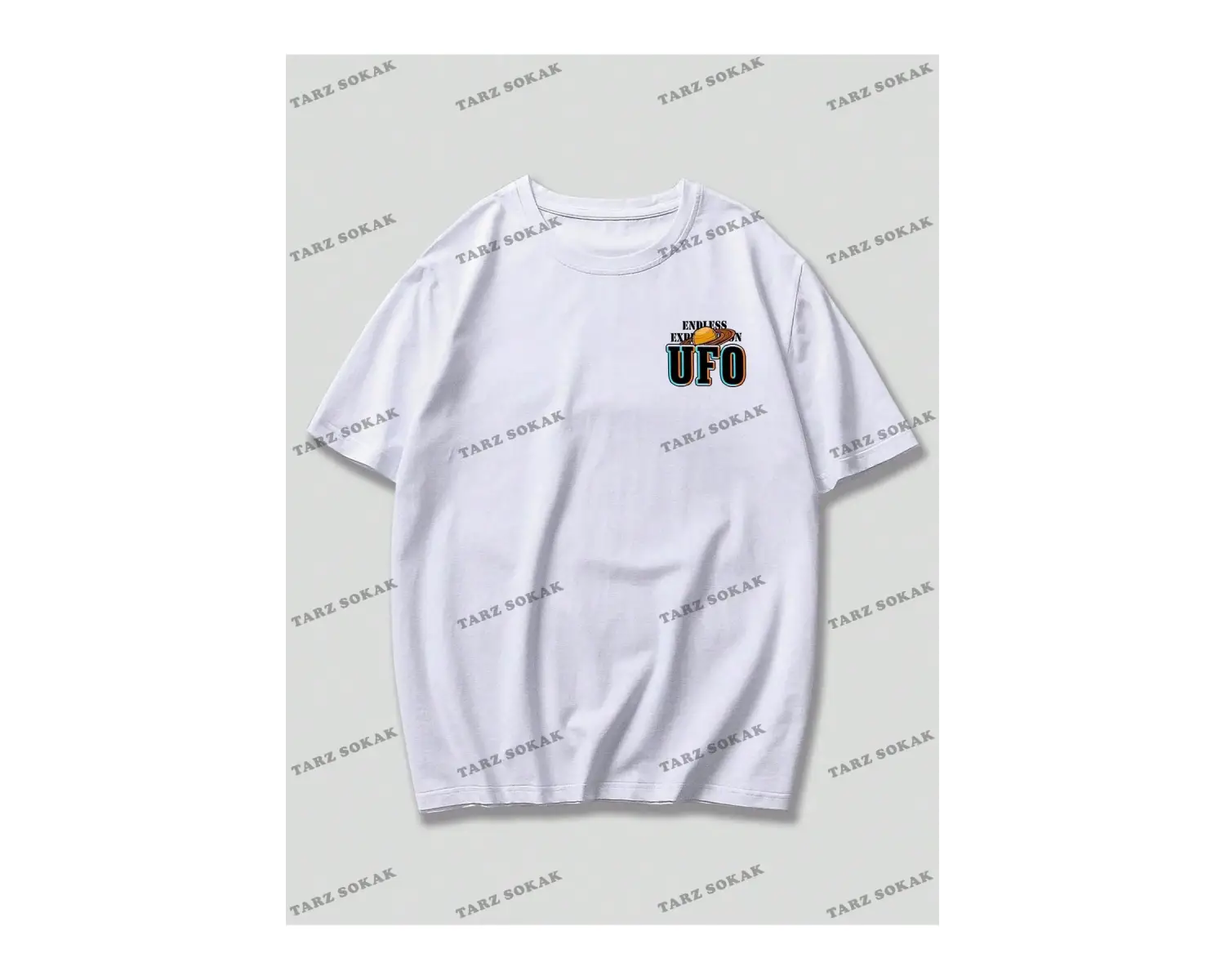 KOD Trend Street Life Erkek Uzaylı ve Sloganlı Grafik Tişört