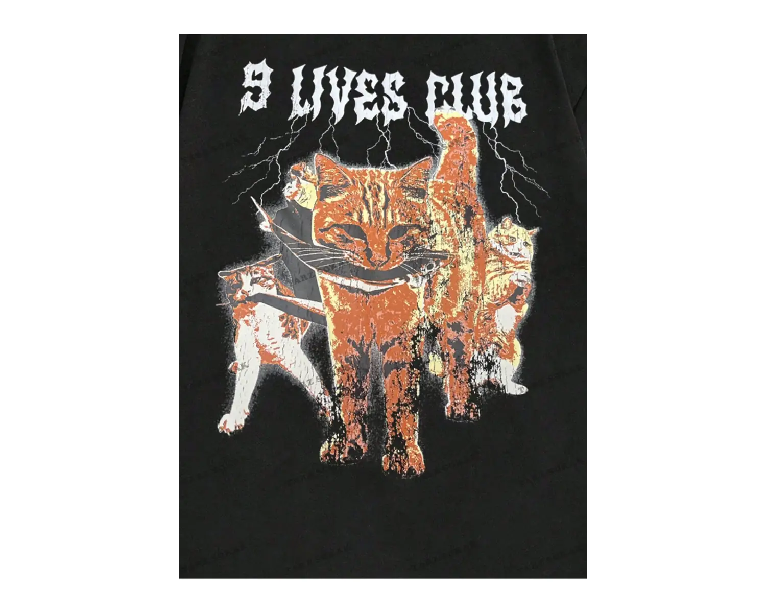 KOD Trend Yarasa Sada Erkek Komik Kedi Baskılı T-Shirt