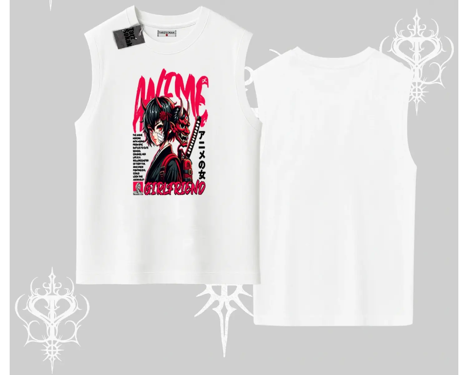 Kolsuz Tshirt Anime Girlfriend Kırmızı