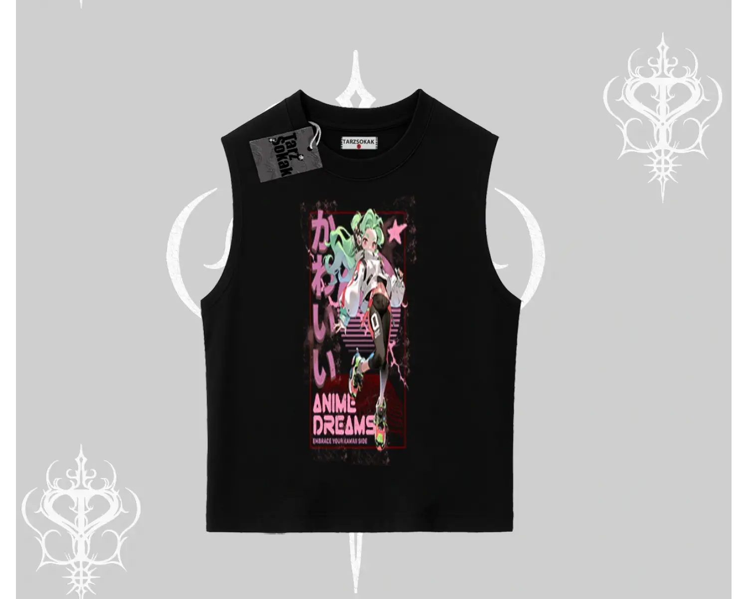 Kolsuz Tshirt Anime Kawaii Japon Kız Desenli