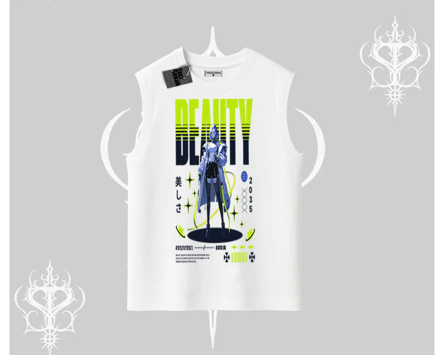 Kolsuz Tshirt Anime Unity Neon Detaylı Grafik Baskılı