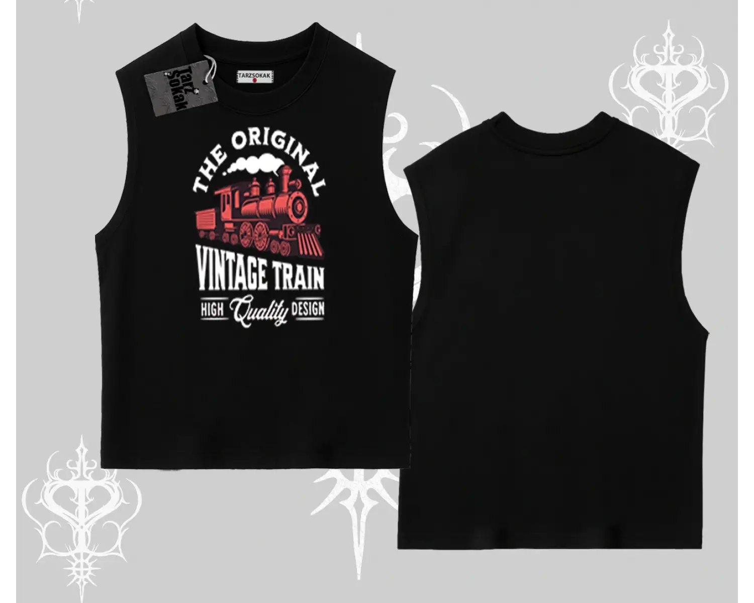 Kolsuz Tshirt Classic Railroad Vintage Train Street Aesthetic