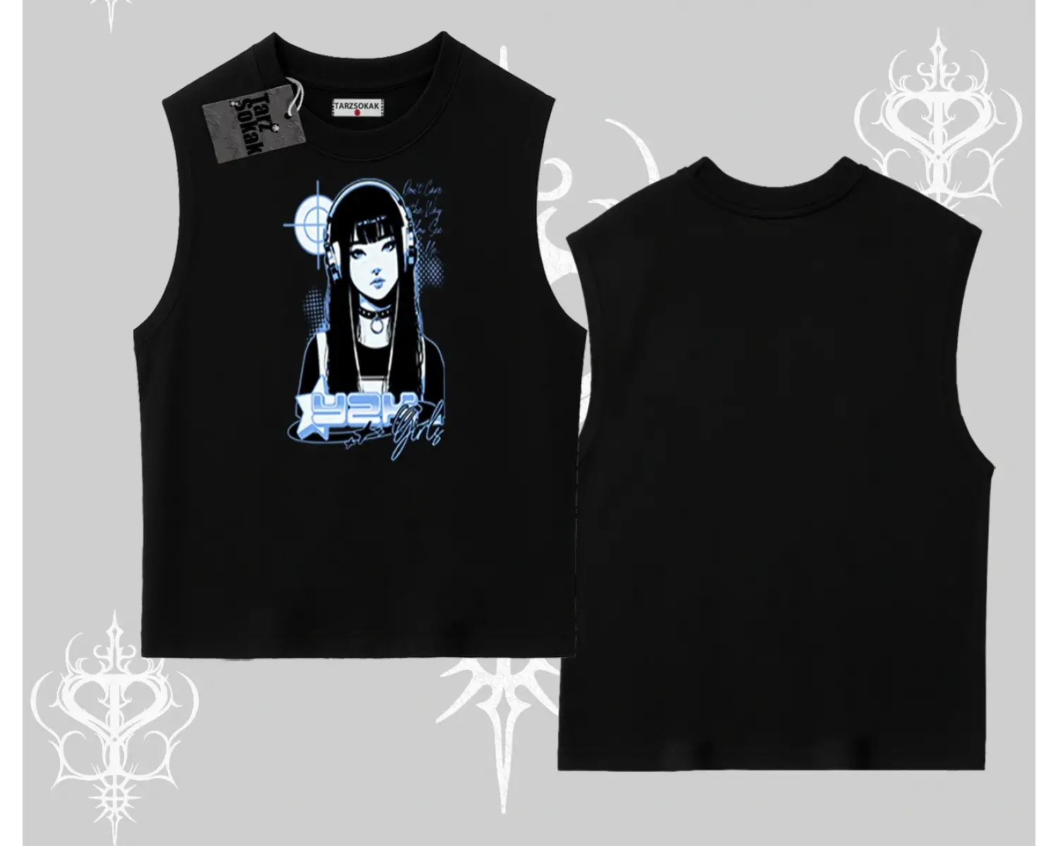 Kolsuz Tshirt Cyber Y2K Anime Girl Street Sound Aesthetic