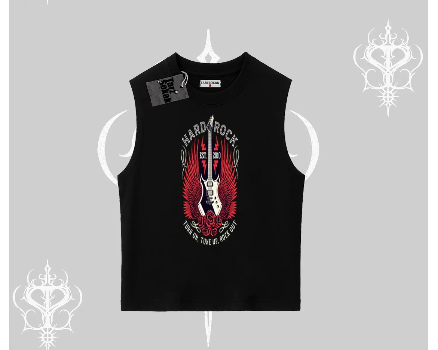 Kolsuz Tshirt Hard Rock Winged Guitar Rebellion