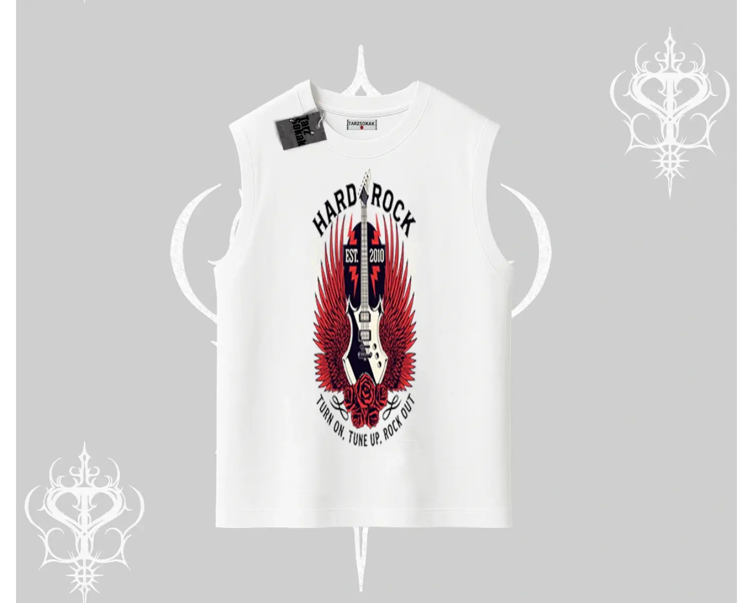 Kolsuz Tshirt Hard Rock Winged Guitar Rebellion