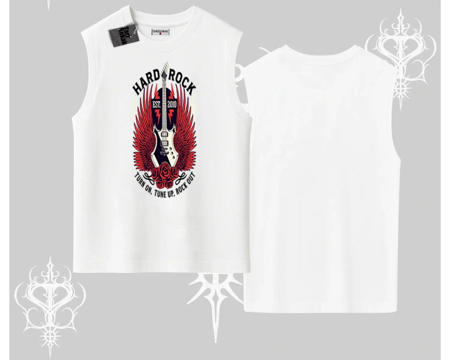 Kolsuz Tshirt Hard Rock Winged Guitar Rebellion