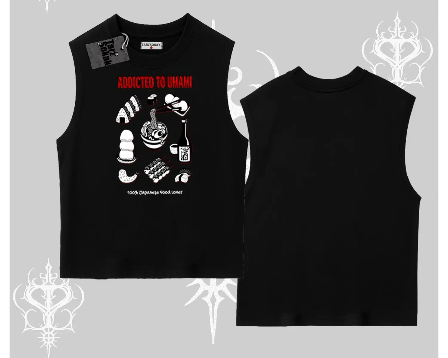 Kolsuz Tshirt Japon Mutfağı Umami Temalı Baskılı