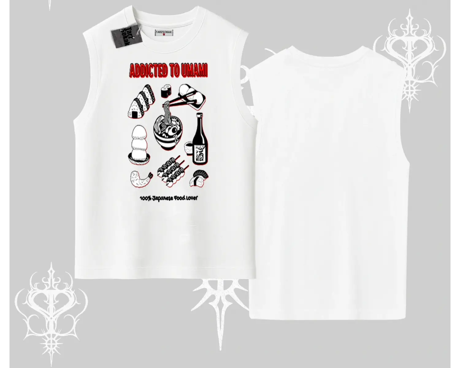 Kolsuz Tshirt Japon Mutfağı Umami Temalı Baskılı