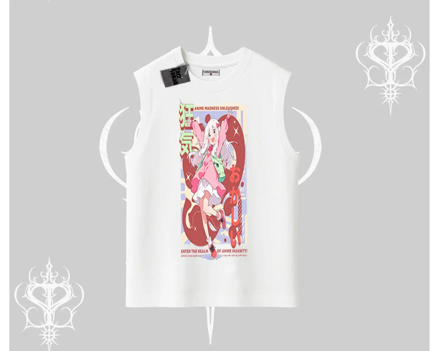 Kolsuz Tshirt Madness Unleashed Anime Girl Baskılı