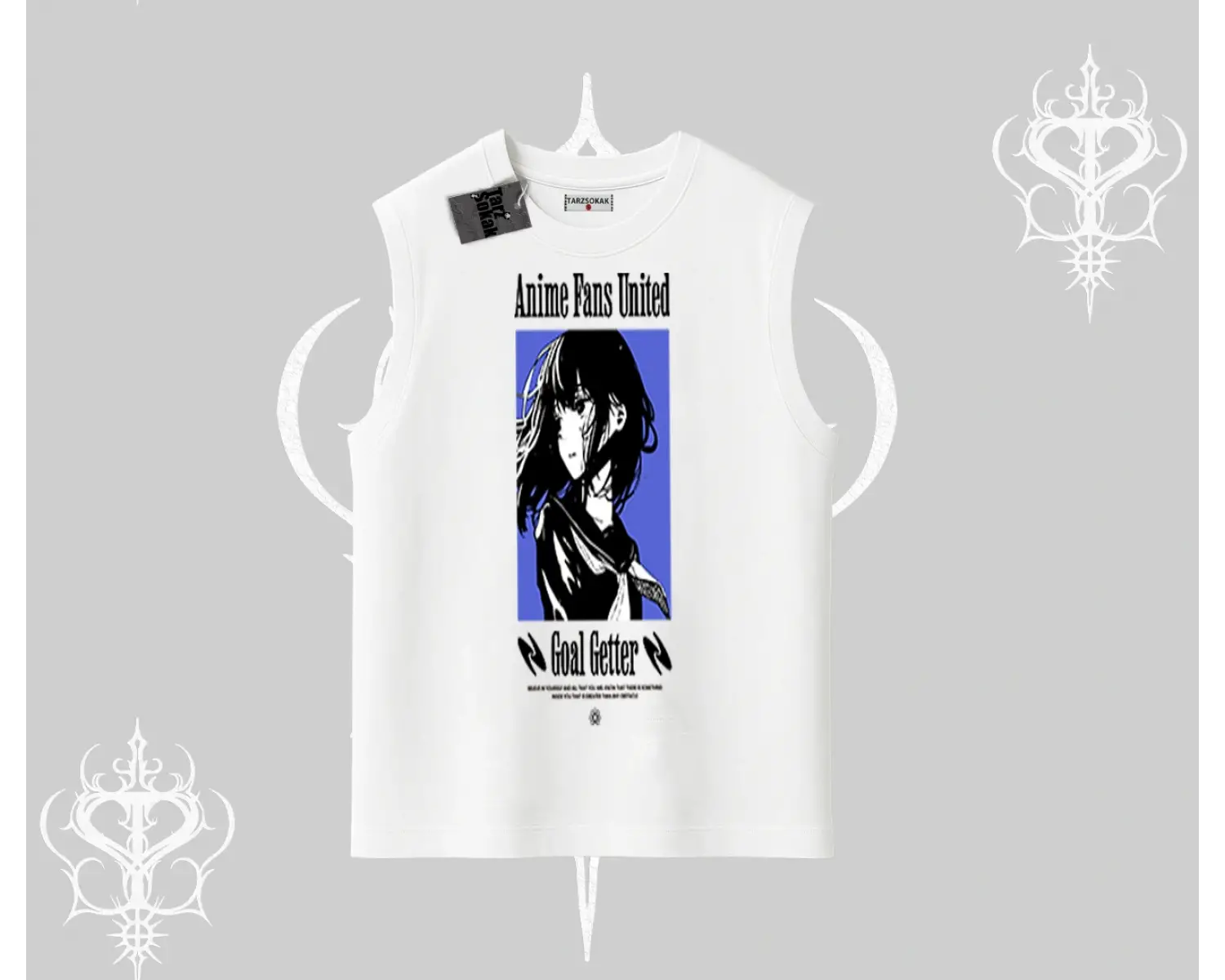 Kolsuz Tshirt Oversize Anime Kız Baskılı