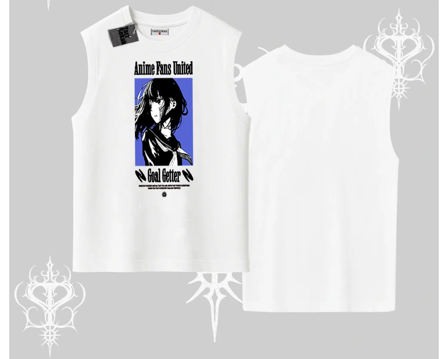 Kolsuz Tshirt Oversize Anime Kız Baskılı