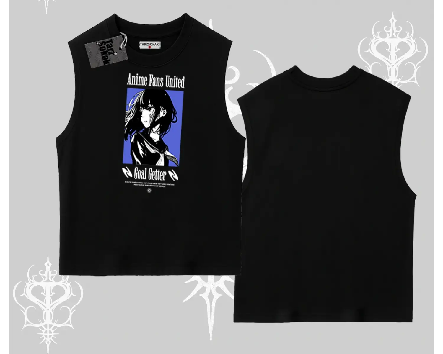 Kolsuz Tshirt Oversize Anime Kız Baskılı