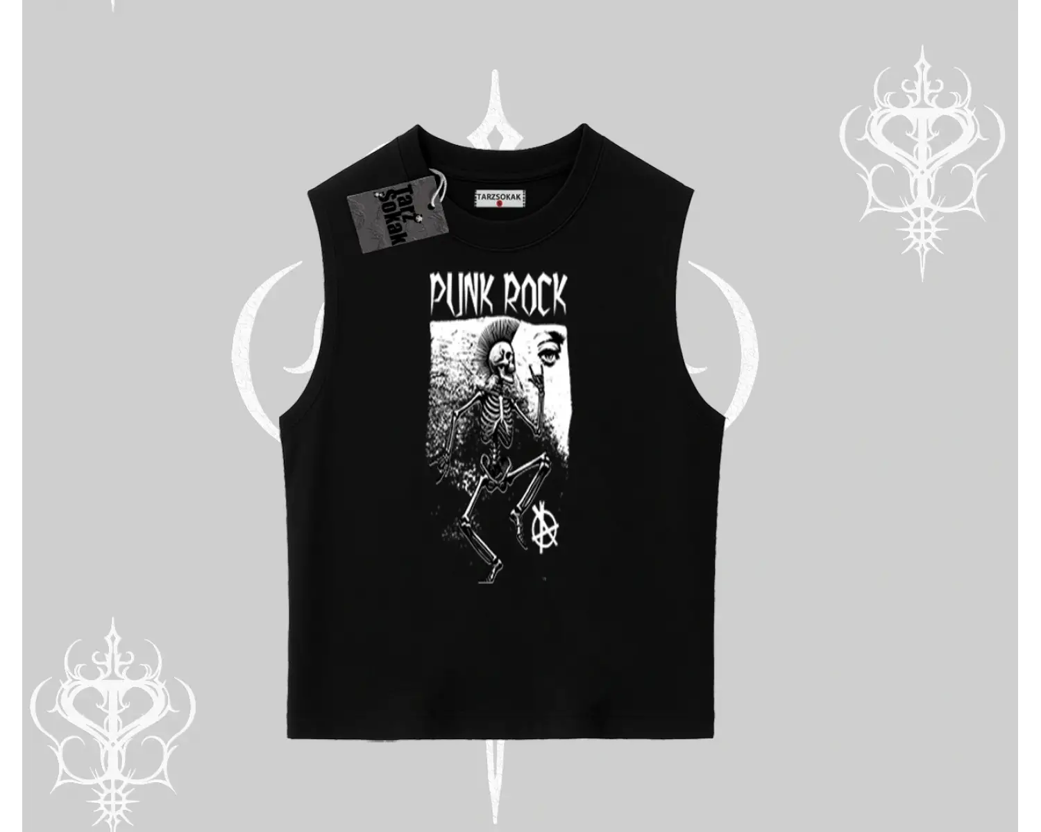 Kolsuz Tshirt Punk Rock Chaos Skeleton Riot