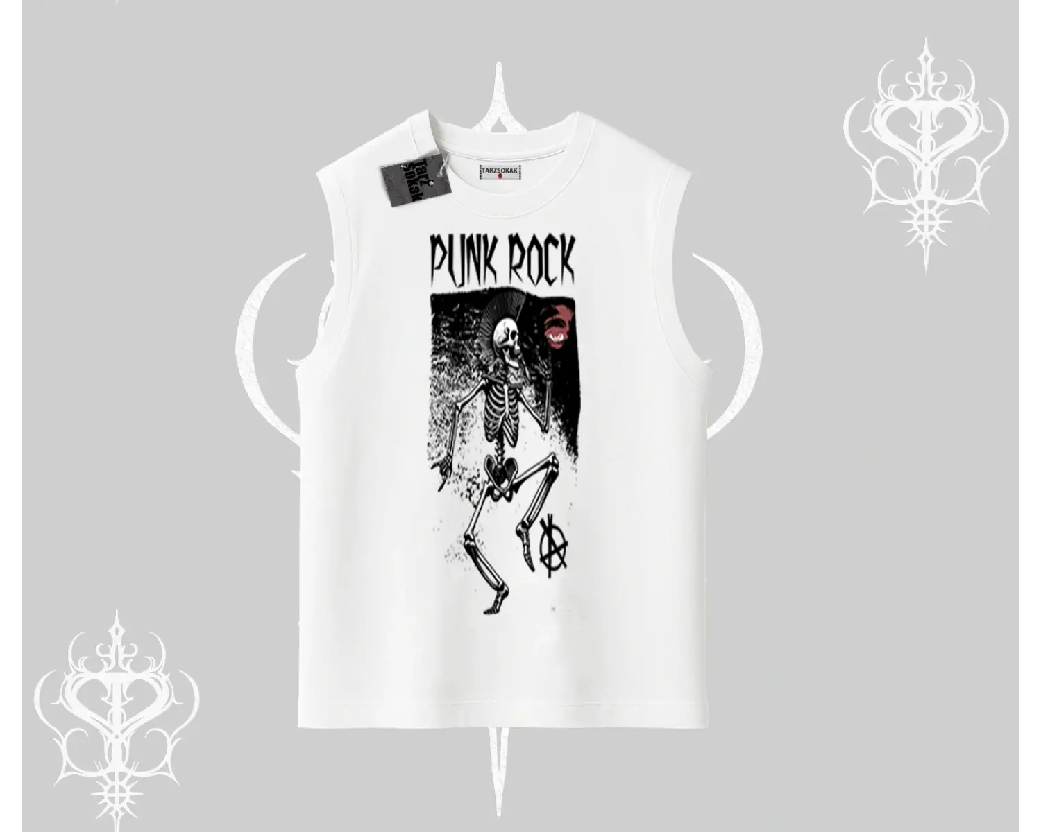 Kolsuz Tshirt Punk Rock Chaos Skeleton Riot