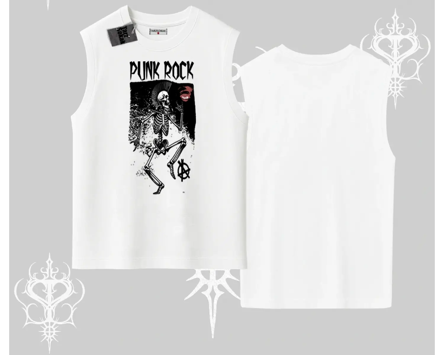 Kolsuz Tshirt Punk Rock Chaos Skeleton Riot