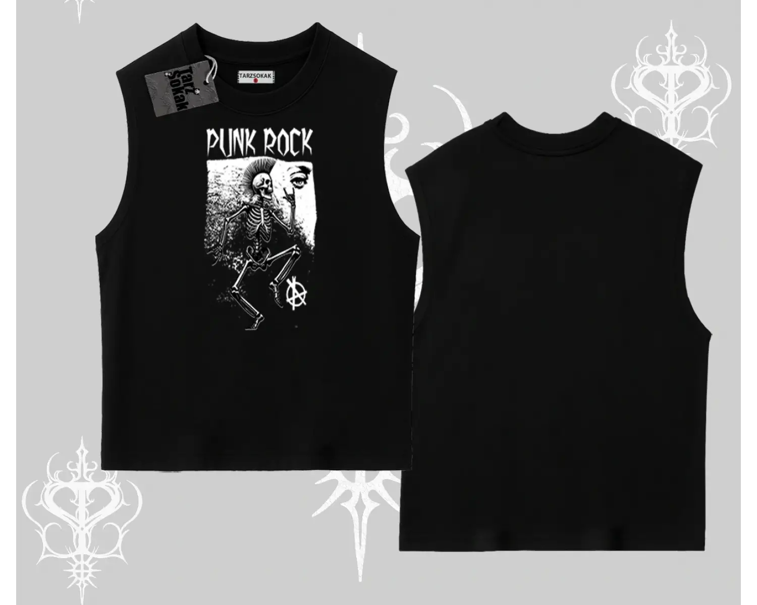 Kolsuz Tshirt Punk Rock Chaos Skeleton Riot