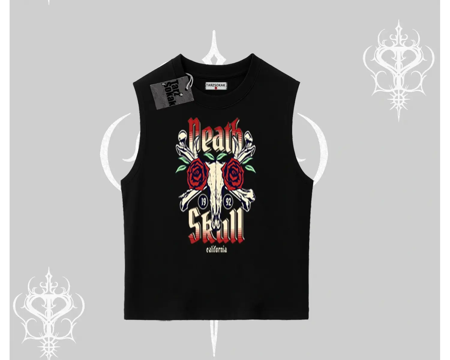 Kolsuz Tshirt Skull & Roses Vintage West Coast Rebellion
