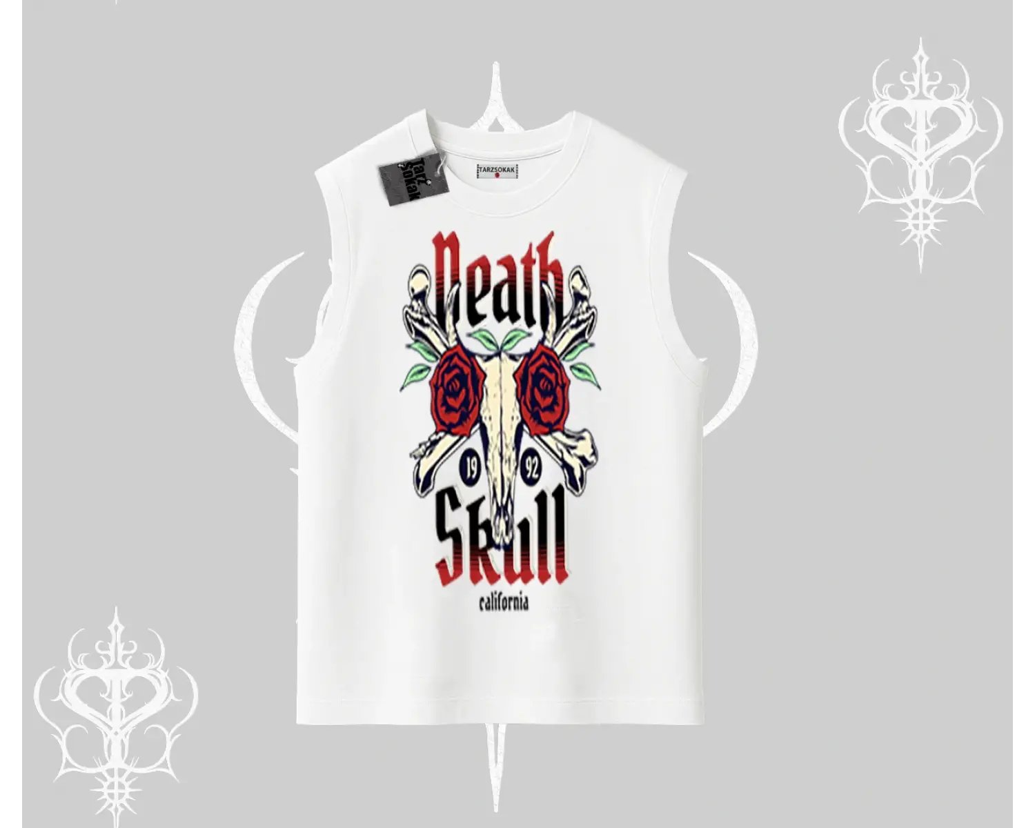 Kolsuz Tshirt Skull & Roses Vintage West Coast Rebellion
