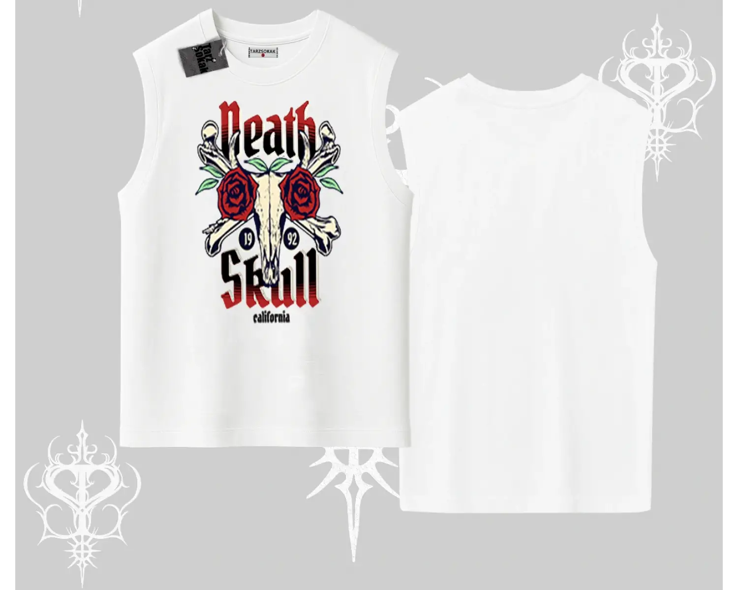 Kolsuz Tshirt Skull & Roses Vintage West Coast Rebellion