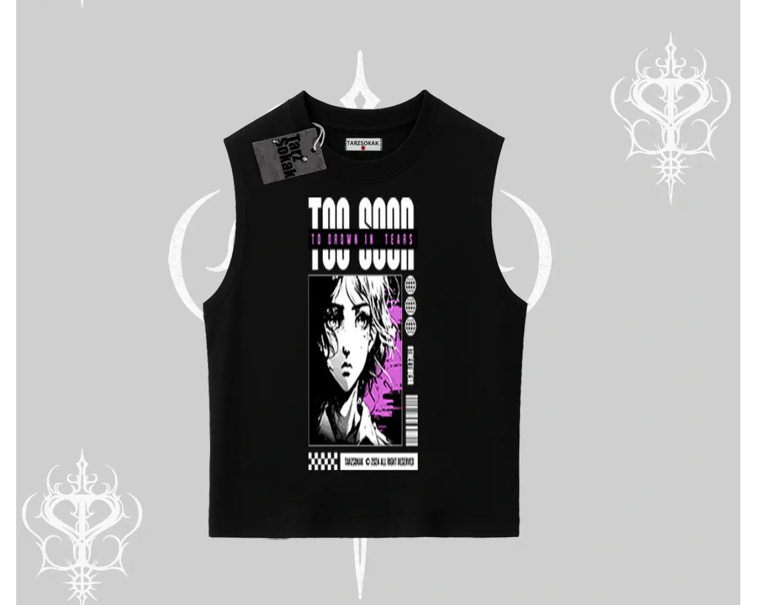 Kolsuz Tshirt Too Good Anime Girl Grafik Baskılı