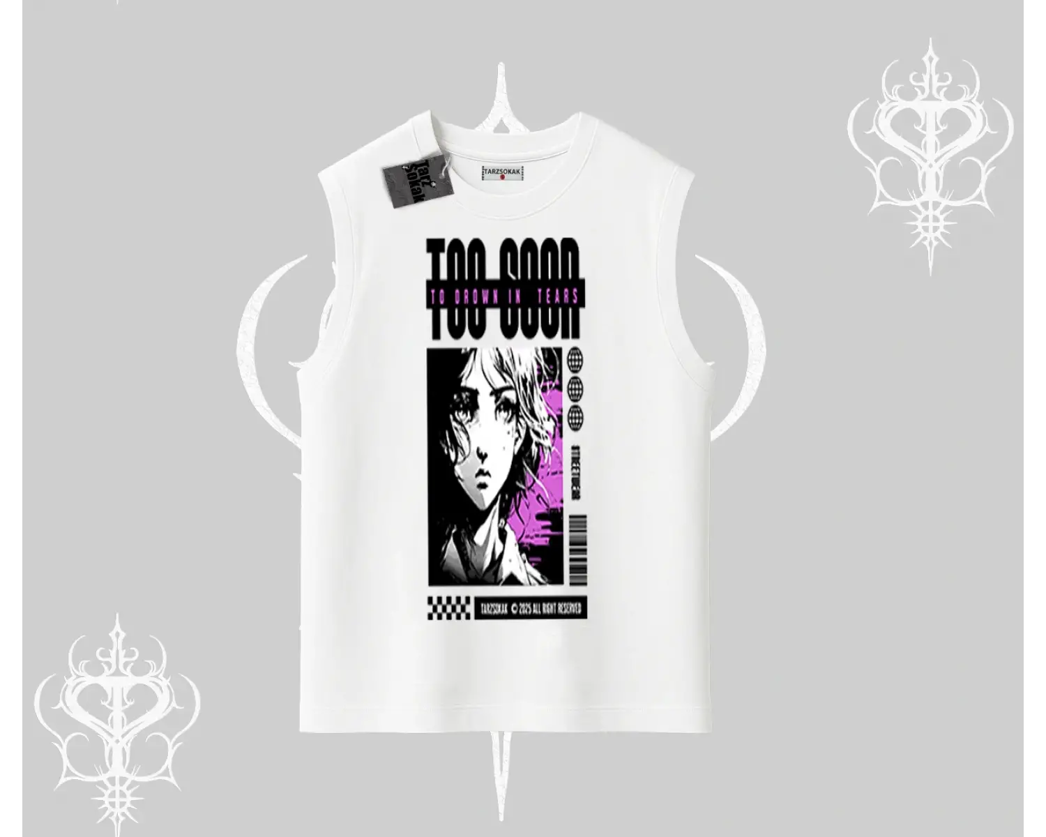 Kolsuz Tshirt Too Good Anime Girl Grafik Baskılı