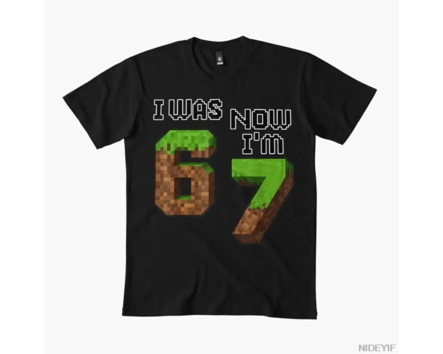 Komik Altı Yedi Ben 6daydım Şimdi 7imiziz Oyun Piksel 7. Doğum Günü Tişörtü Erkekler Kadınl