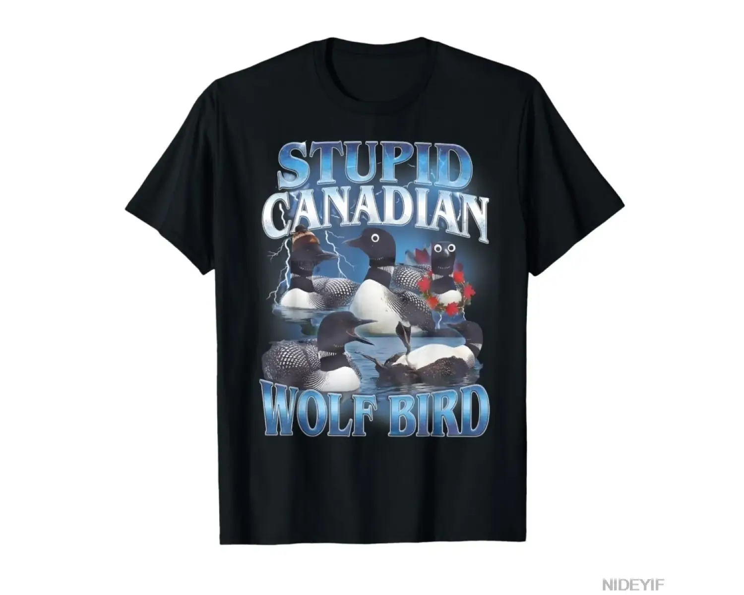 Komik Aptal Kanada Kurt Kuş Meme T-shirt Erkekler Kadınlar Için % 100% Pamuk T Shirt Kısa Kol