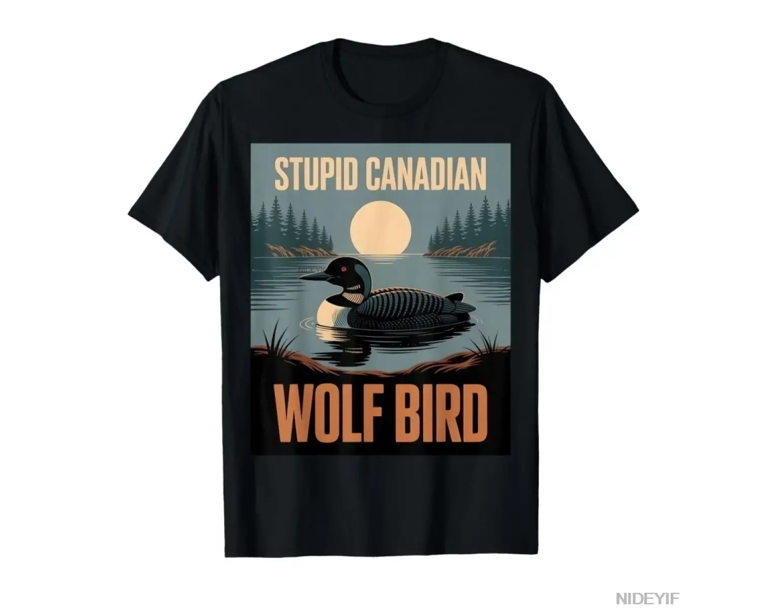 Komik Aptal Kanadalı Kurt Kuşu Meme Hayvan Mizahı Ördek Loon Tişört Erkekler Kadınlar İçin %1