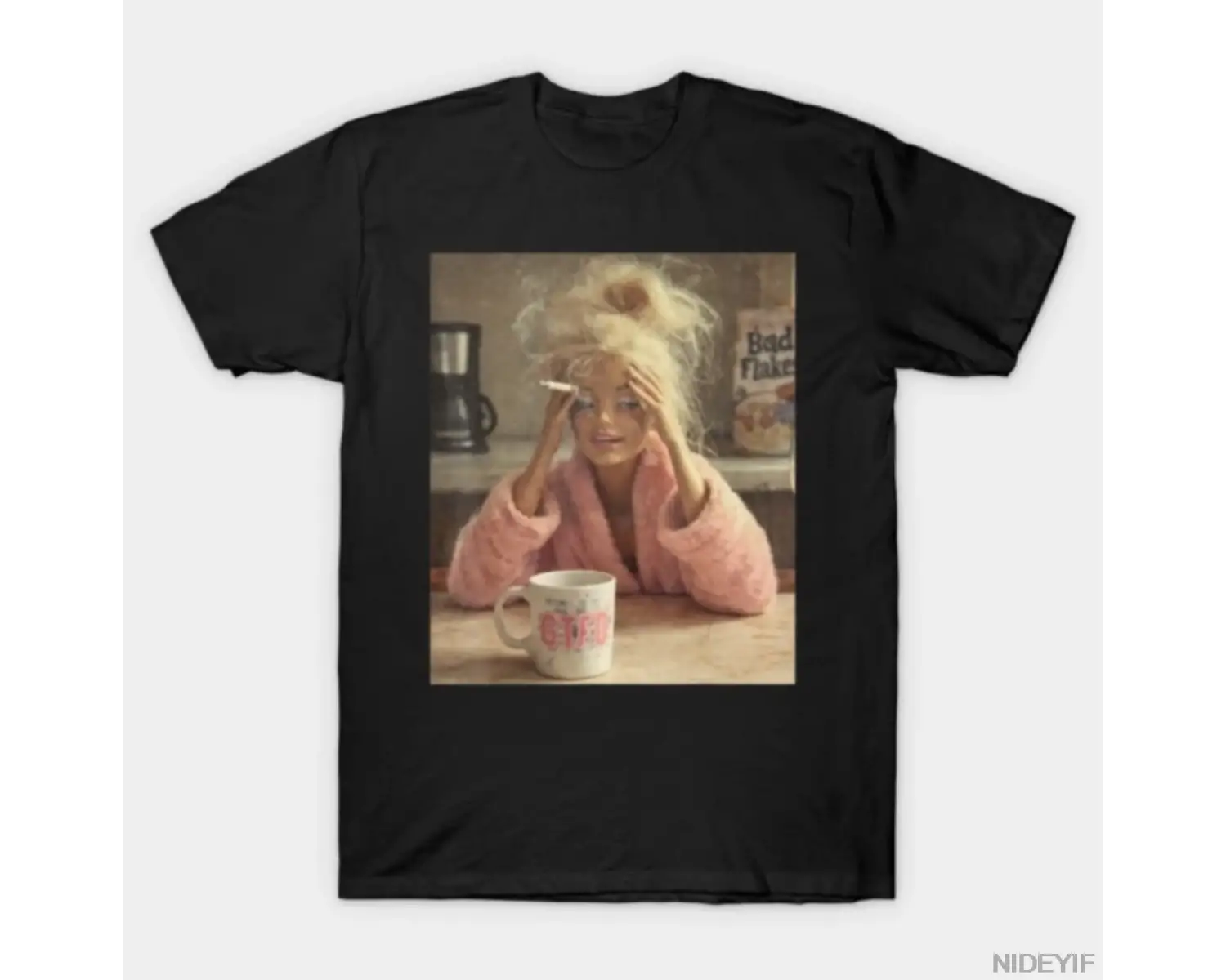 Komik Bebek Yüz Alaycı Bebek Sigara Y2K T-shirt Erkekler Kadınlar Için % 100% Pamuk T Shirt K