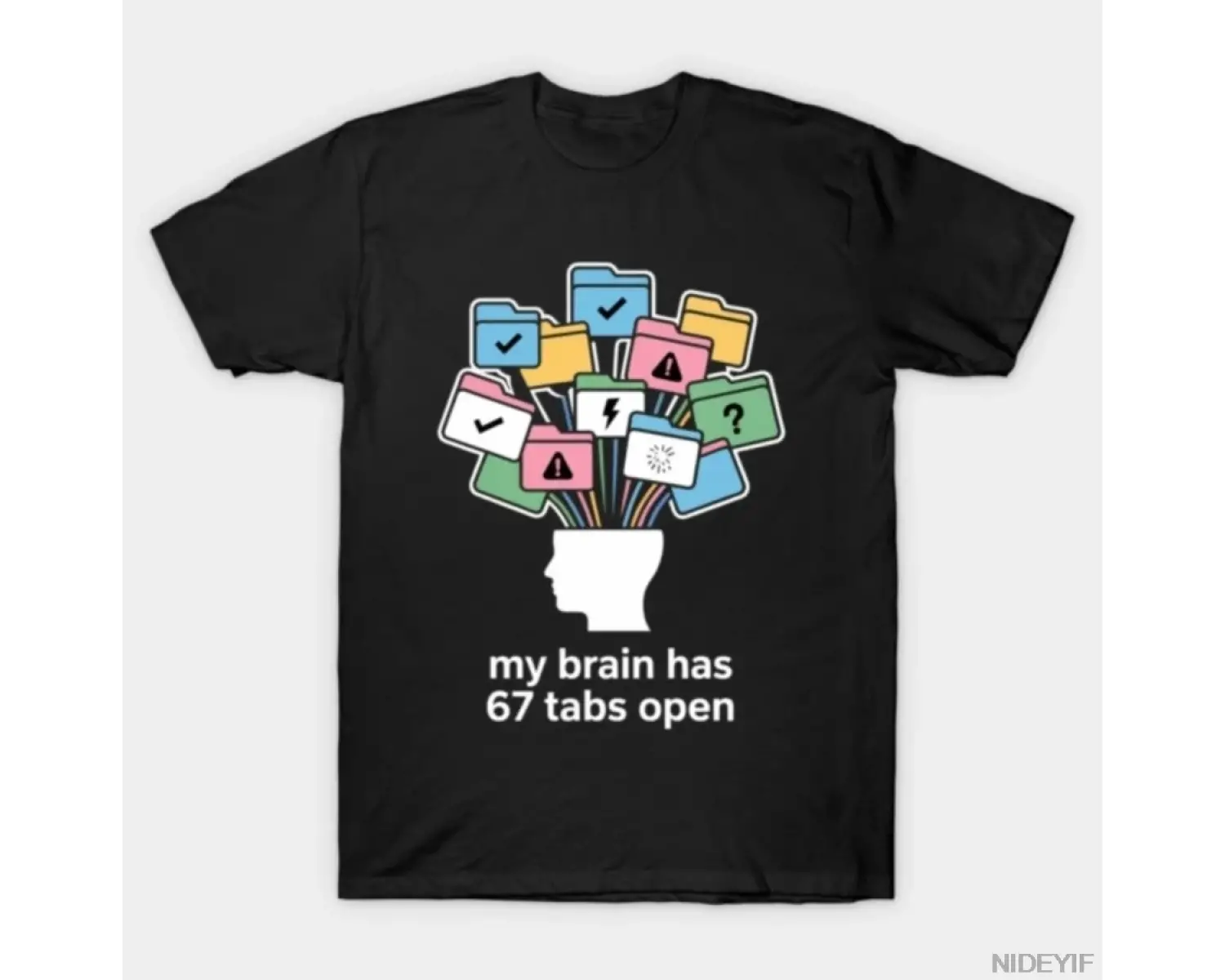 Komik Beynimde 67 Sekme Açık Var Alaycı Mizah Meme Tişörtü Erkekler Kadınlar İçin %100 Pamuk