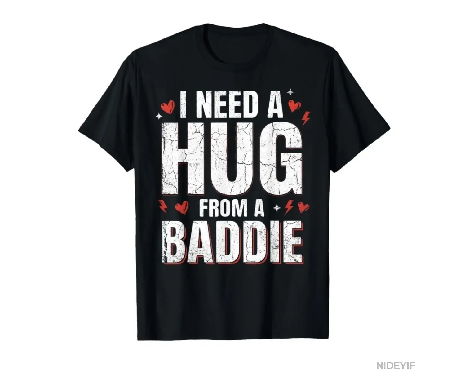 Komik Bir Kötü Adamdan Sarılma İstiyorum Meme Yazılı Erkekler ve Kadınlar İçin %100 Pamuklu T