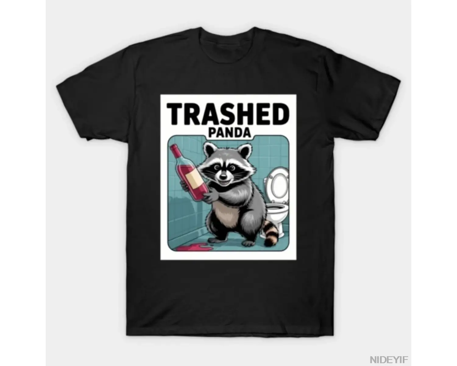 Komik Çöp Kutusu Panda Rakun Sarhoş Olur Erkekler Kadınlar Için T-shirt % 100% Pamuk T Shirt