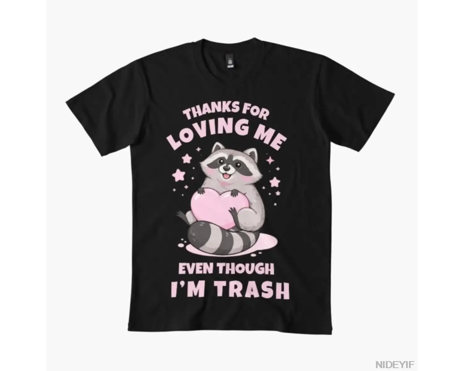 Komik Çöp Rakun Sevimli Alıntı ile Kalp Tutan T-shirt Erkekler Kadınlar Için % 100% Pamuk T S