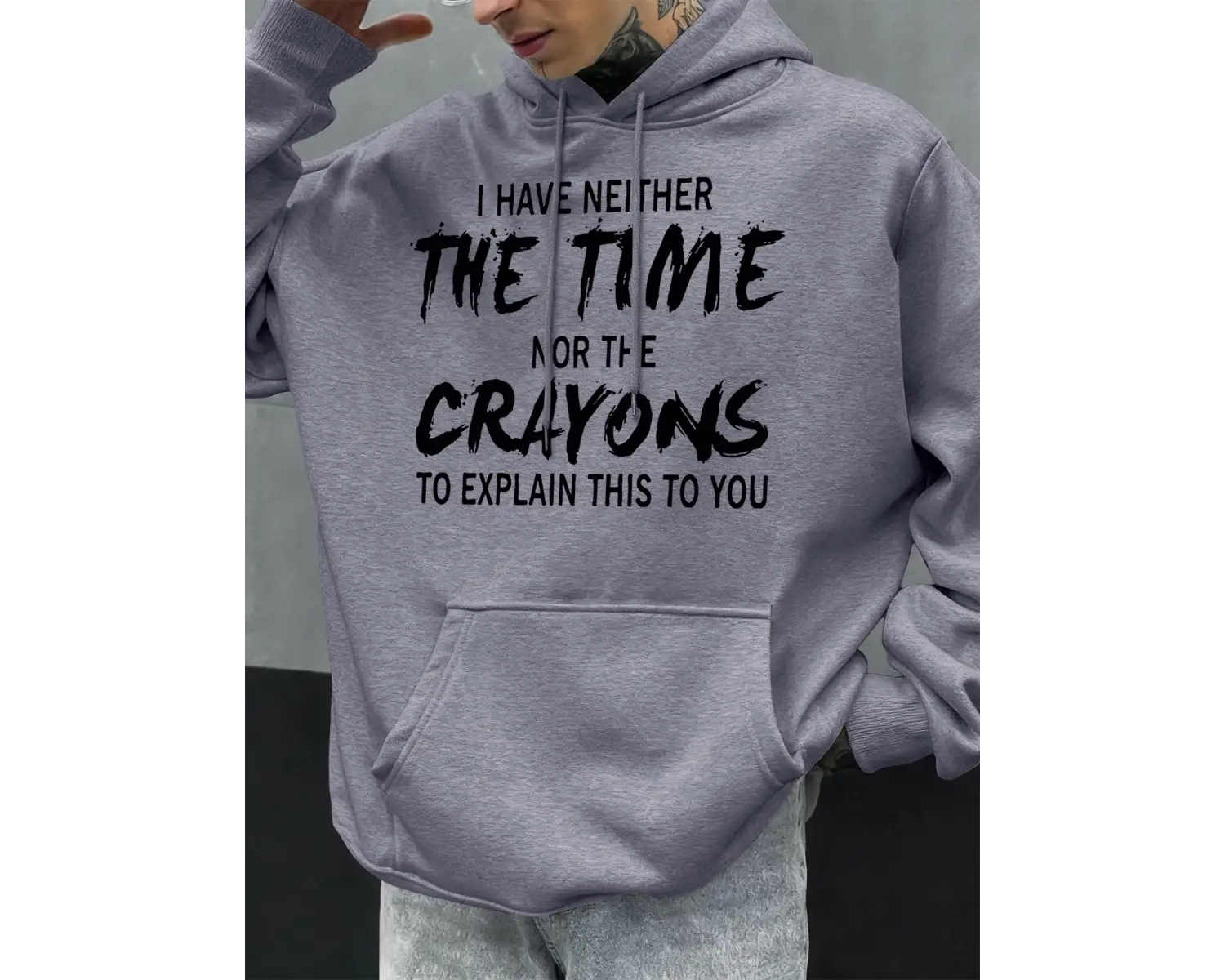 Komik Desenli Sonbahar Erkek Kapüşonlu Cepli Sweatshirt Günlük Polar Yumuşak Kazak Hip Hop Kı