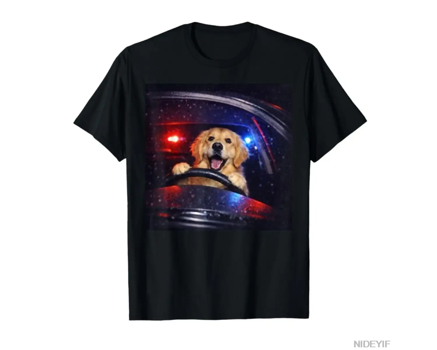 Komik Golden Retriever Sürüş Meme Köpek Araba Sürmek Erkekler Kadınlar Için T-shirt % 100% Pa